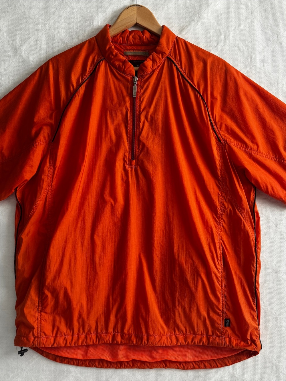 Tommy Bahama 18 Golf Wind Shirt Mens XL Orange Half Zip Short Sleeve Pullover